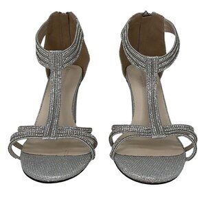 Benjamin Walk Touch Ups Heels Diamond Ankle Strap Silver Size 9